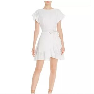 Aqua, Tie Waist linen blend mini dress